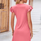 Full Size Flutter Sleeve Tulip Hem Dress