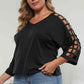 3/4 Sleeve Cutout Detail Top