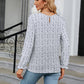 Printed Round Neck Flounce Sleeve Blouse