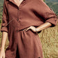 H.H.J. Texture Button Up Shirt and Shorts Set