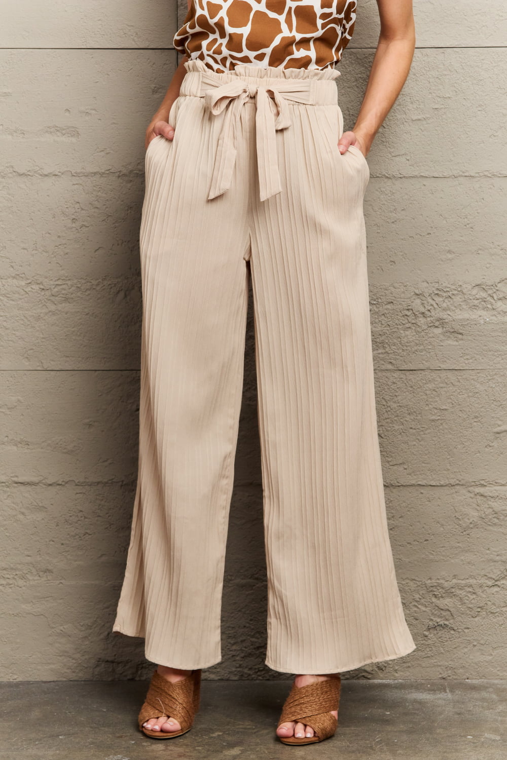 JabrowBee Tie Waist Long Pants