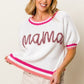 BiBi MAMA Contrast Trim Short Sleeve Sweater - Brand BiBi