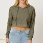 Joelynn Waffle-Knit Drawstring Zip Up Hoodie