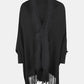 BeautifulMe Fringe Open Front Long Sleeve Poncho