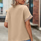 Openwork V-Neck Short Sleeve T-Shirt