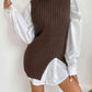 Slit Hem Sweater Vest Dress