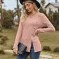 Decorative Button Slit Full Size Long Sleeve T-Shirt