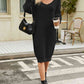 CozyWonders V-Neck Long Sleeve Sweater Dress