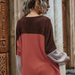 Full Size Color Block Waffle-Knit Long Sleeve Top