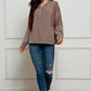 Waffle Buttoned Long Sleeve Top