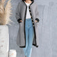 Button Up Contrast Trim Hooded Cardigan