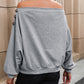 Off Shoulder Long Sleeve Buttoned Blouse