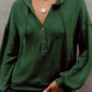 Full Size Buttoned Drop Shoulder Hoodie