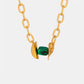 Natural Stone Pendant Titanium Steel Necklace