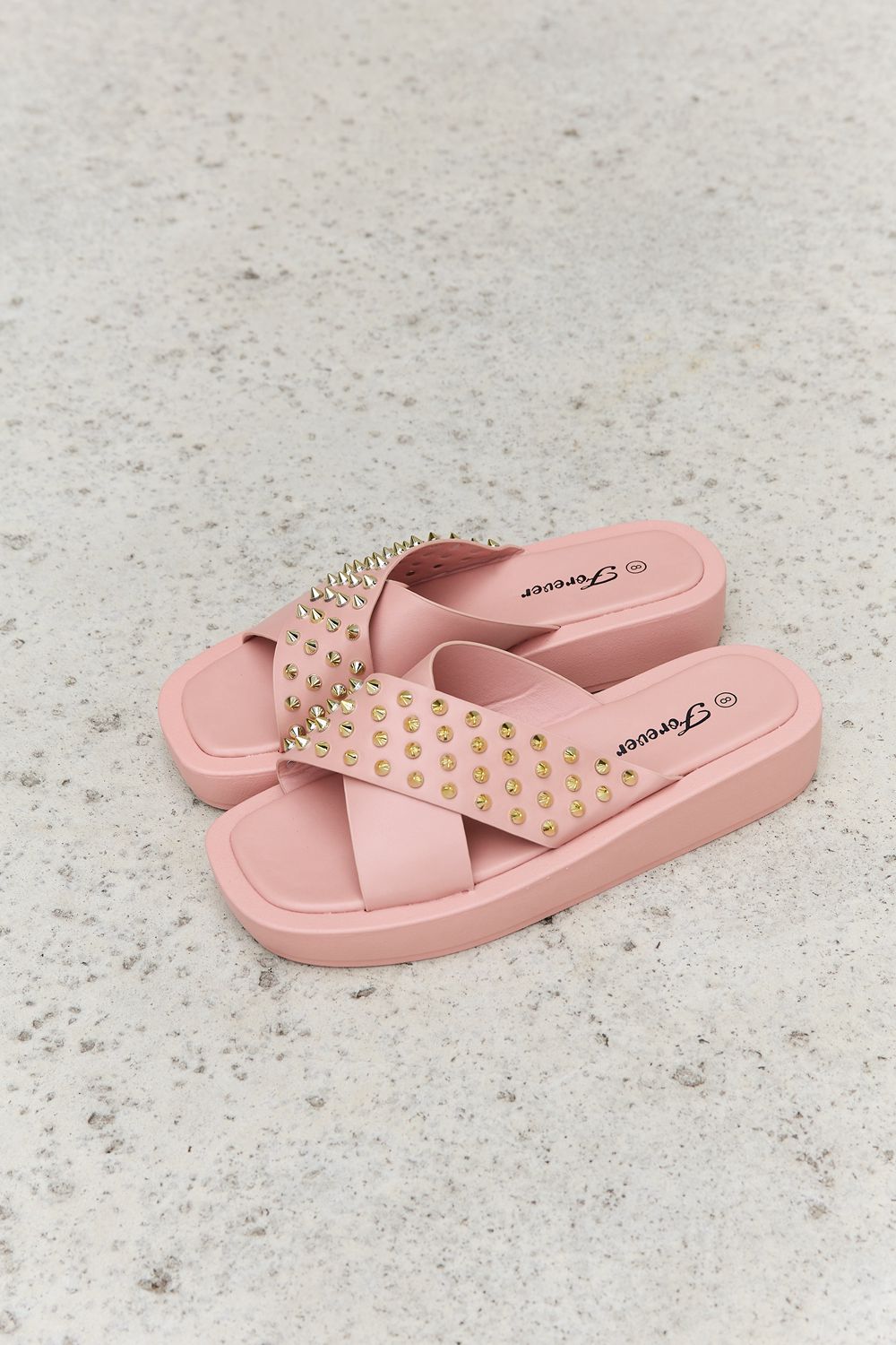 Forever Link Studded Cross Strap Sandals *