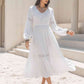 Layla Tie Neck Balloon Sleeve Midi Dress