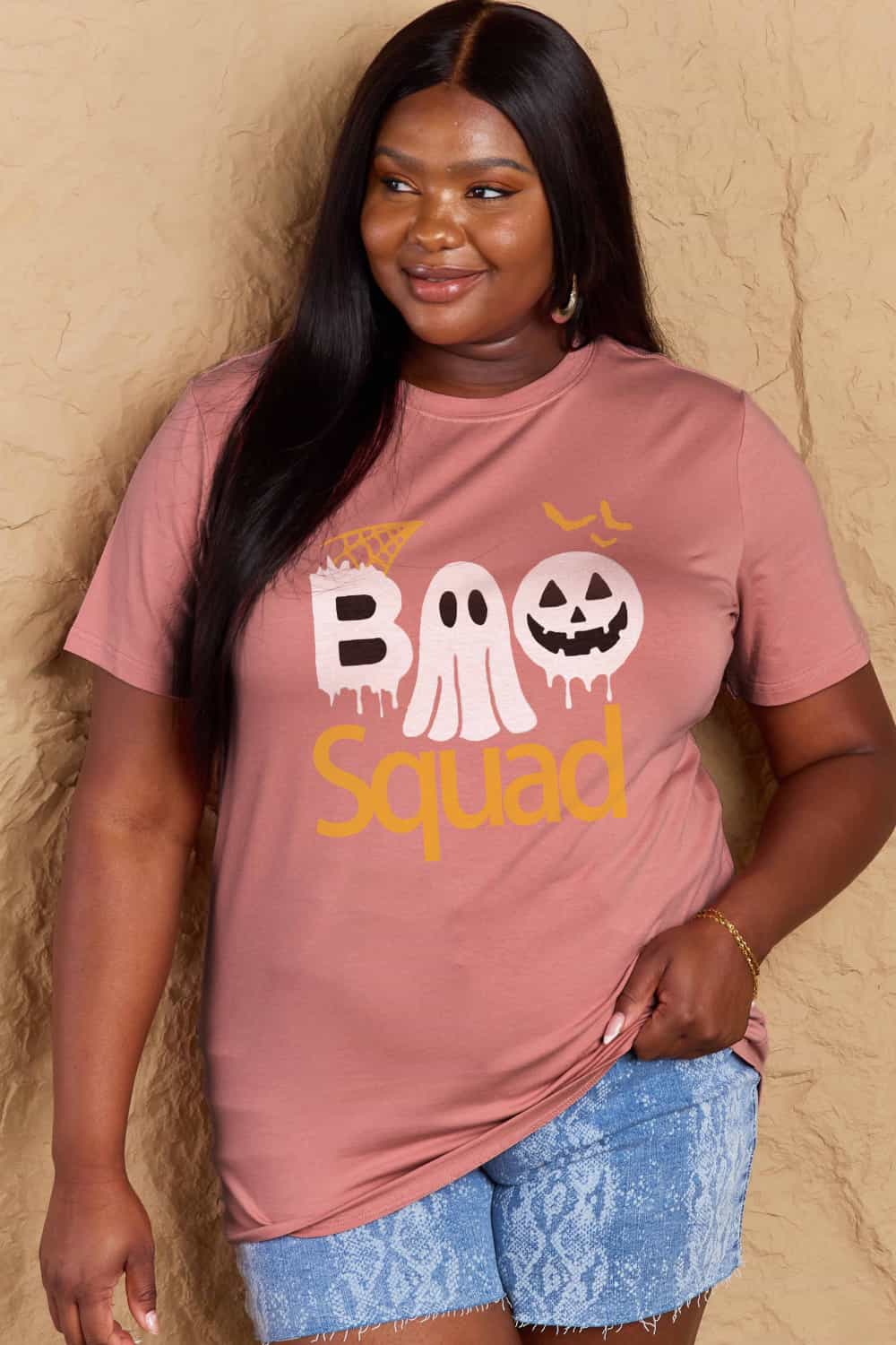 Simply Love Halloween Full Size BOO SQUAD Graphic Cotton T-Shirt