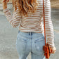 Striped Mock Neck Long Sleeve Top