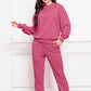 Comfy n' Cozy Round Neck Long Sleeve Sweatshirt and Pants Set