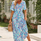 Women's Multicolored V-Neck Maxi Dress