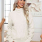 Turtleneck Cable-Knit Long Sleeve Sweater