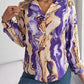 Printed Button Up Long Sleeve Shirt