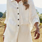 H.H.J. Texture Button Up Shirt and Shorts Set