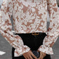 Aurora Lea Floral Print Mock Neck Flounce Sleeve Blouse