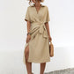 Tied Slit Short Sleeve Dress