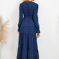 Swiss Dot Tied Surplice Flounce Sleeve Dress