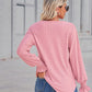 Full Size V-Neck Eyelet Flounce Sleeve Blouse