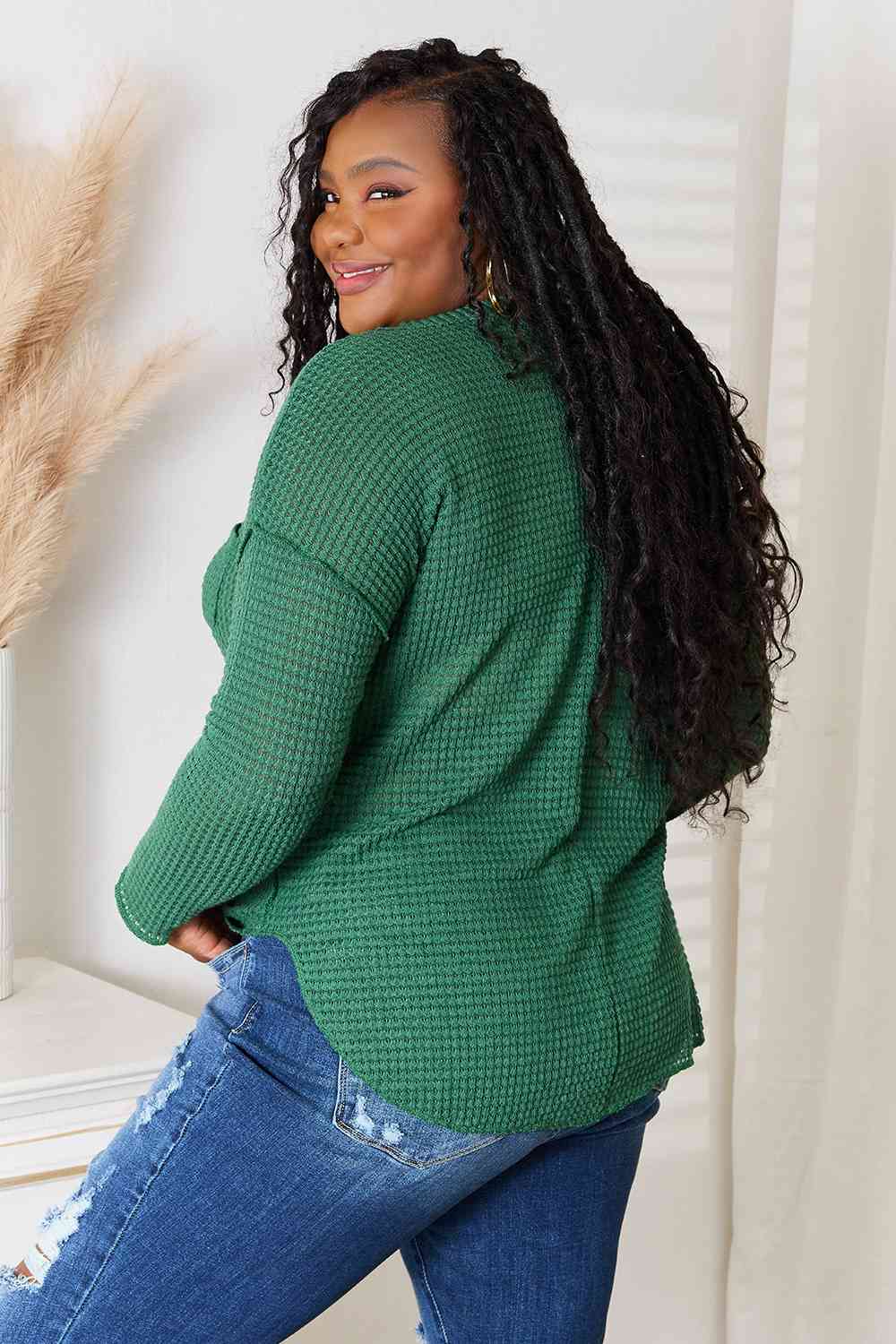 Culture Code Full Size Scoop Neck Patch Pocket Top *