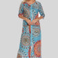 Printed Slit Night Dress with Pockets