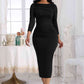 Amelia Ruched Boat Neck Midi Dress