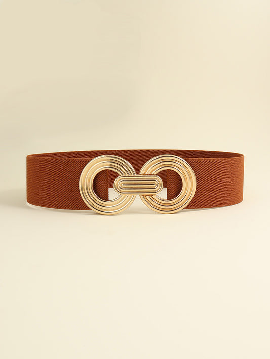 Women's Geometric Buckle Elastic Wide Belt