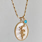 Flower Shell Pendant Copper Necklace