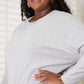 Double Take Light Gray Full Size Seam Detail Round Neck Long Sleeve Top