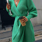 Open Front Lantern Sleeve Tied Cardigan