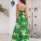 Printed Surplice Spaghetti Strap Dress