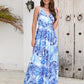 Printed Surplice Spaghetti Strap Dress
