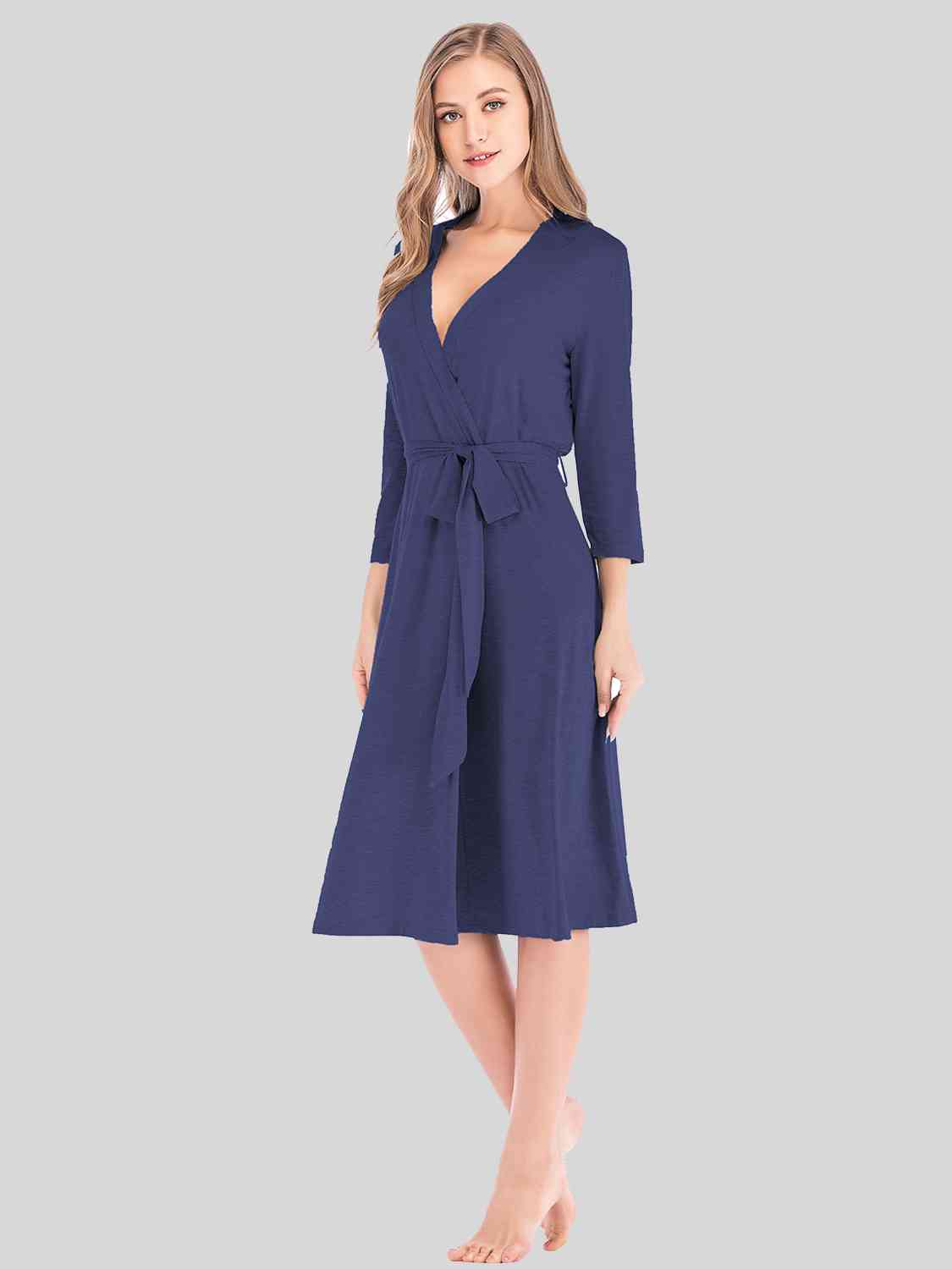 Full Size Plunge Tie Front Night Dress