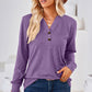 Notched Long Sleeve T-Shirt