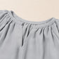 Gathered Detail Notched Neck Flutter Sleeve Top