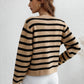 Striped Button Front Cardigan