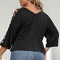 3/4 Sleeve Cutout Detail Top