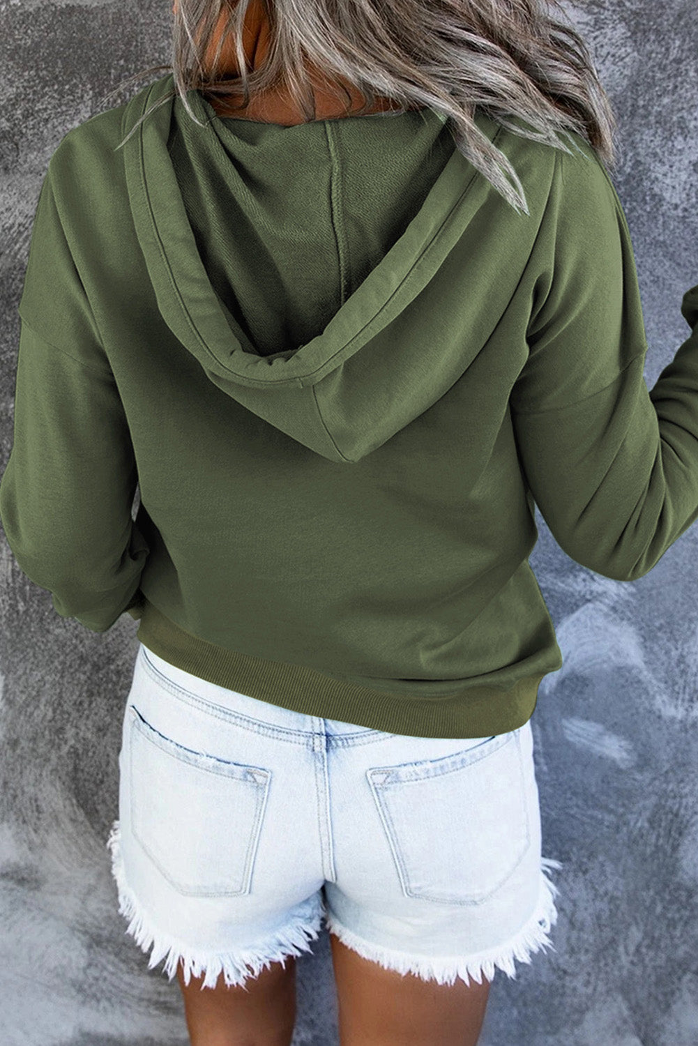 Full Size Dropped Shoulder Long Sleeve Hoodie with Pocket