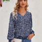 Women's BeautyEve Printed V-Neck Lantern Sleeve Blouse
