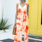 Tie-Dye Tie Waist Sleeveless Jumpsuit