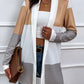 Color Block Open Front Cardigan