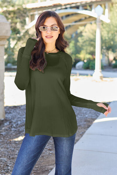 Basic Bae Full Size Round Neck Long Sleeve T-Shirt *